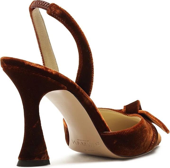 Women's Clarita Bell 85MM Velvet Slingback Pumps - Cuoio - Size 6 - Image 3