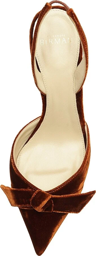 Women's Clarita Bell 85MM Velvet Slingback Pumps - Cuoio - Size 6 - Image 4