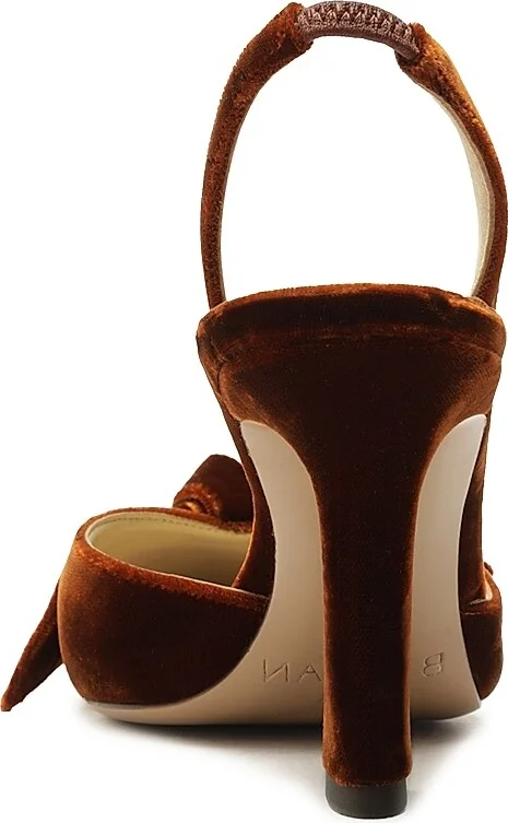 Women's Clarita Bell 85MM Velvet Slingback Pumps - Cuoio - Size 6 - Image 7