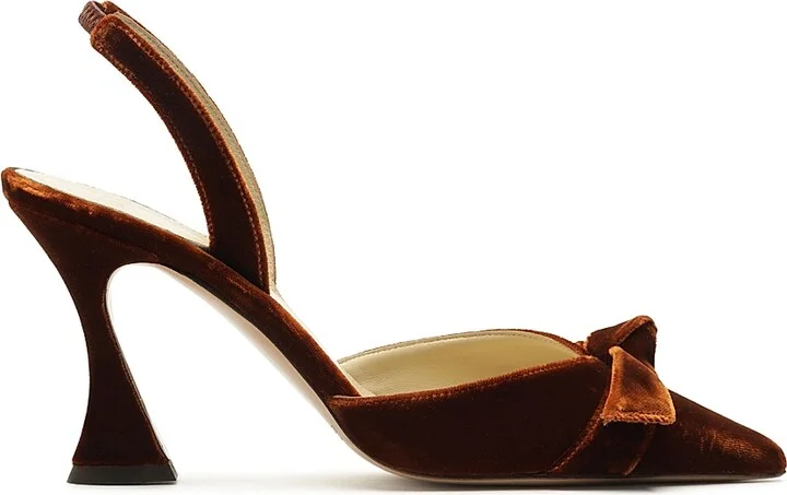 Women's Clarita Bell 85MM Velvet Slingback Pumps - Cuoio - Size 6