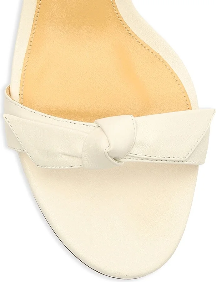 Women's Clarita Block Leather Sandals - White - Size 5 - Image 4