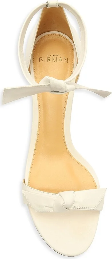 Women's Clarita Block Leather Sandals - White - Size 5 - Image 5