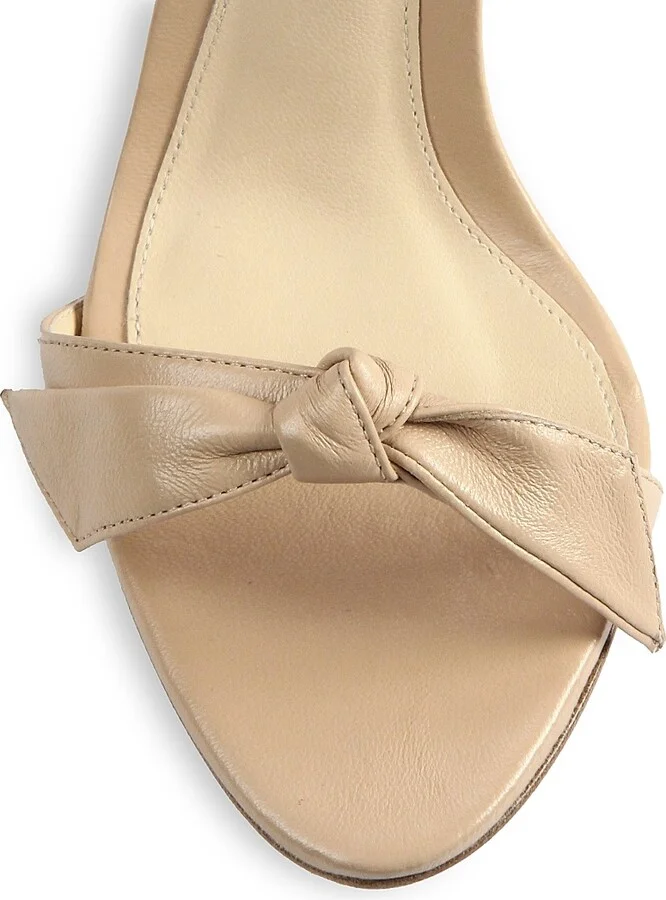Women's Clarita Bow Leather Sandals - Beige - Size 6.5 - Image 3