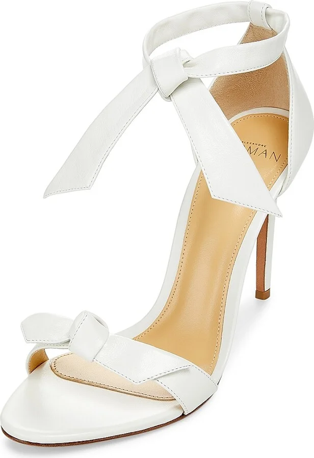 Women's Clarita Bow Leather Sandals - Beige - Size 6.5 - Image 8