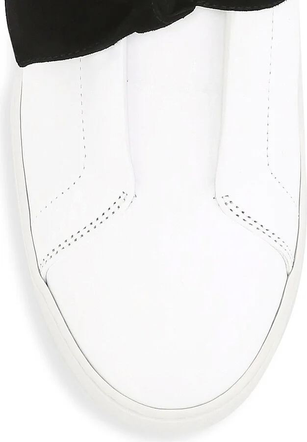 Women's Clarita Bow Leather Sneakers - Black White - Size 5 - Image 4
