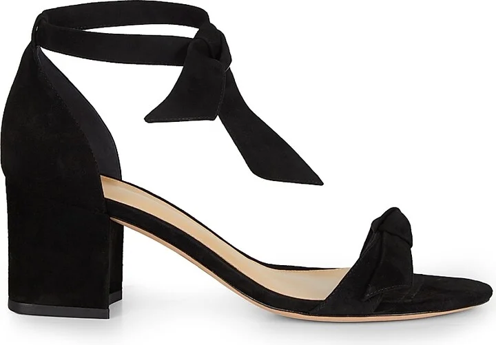 Women's Clarita Bow Suede Sandals - Black - Size 5