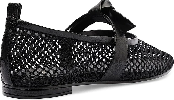 Women's Clarita Fishnet Leather Ballerina Flats - Black - Size 6.5 - Image 3