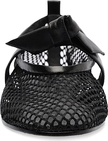 Women's Clarita Fishnet Leather Ballerina Flats - Black - Size 6.5 - Image 5