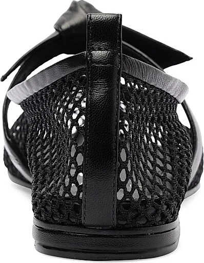Women's Clarita Fishnet Leather Ballerina Flats - Black - Size 6.5 - Image 6