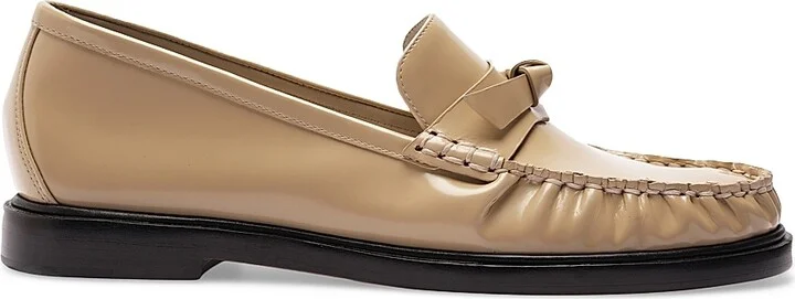 Women's Clarita Knot-Detailed Patent Leather Loafers - Semolina - Size 5