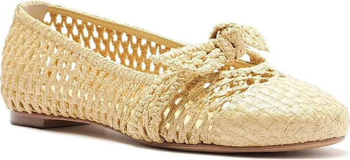 Women's Clarita Knotted Raffia Ballerina Flats - Natural - Size 11 - Image 2