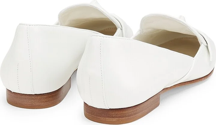 Women's Clarita Leather Belgian Loafers - White - Size 7.5 - Image 3
