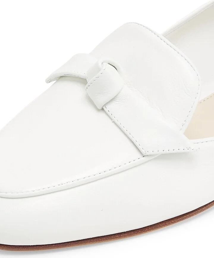 Women's Clarita Leather Belgian Loafers - White - Size 7.5 - Image 5