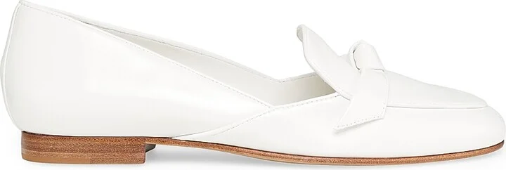 Women's Clarita Leather Belgian Loafers - White - Size 7.5