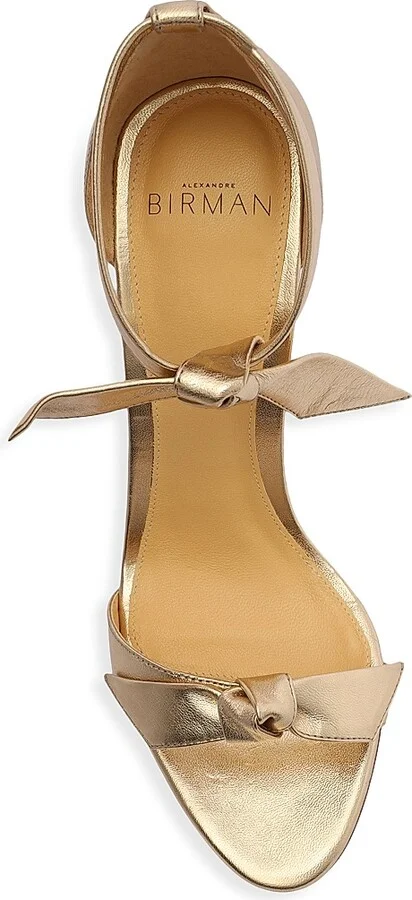 Women's Clarita Metallic Leather Sandals - Golden - Size 5 - Image 5