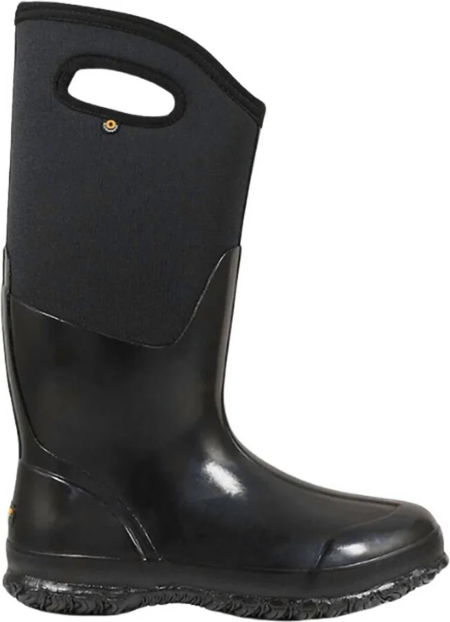 Women's Classic High Boots In Black Shine