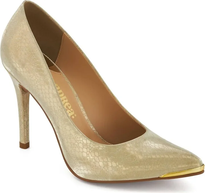 Women's Classic High Heels With Metallic Detail In Gold