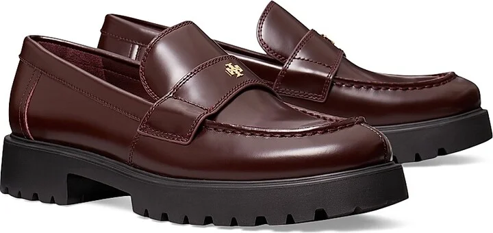 Women's Classic Leather Lug Loafers - Plum - Size 10 - Image 2