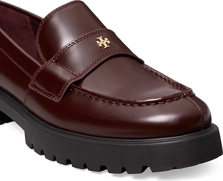 Women's Classic Leather Lug Loafers - Plum - Size 10 - Image 4