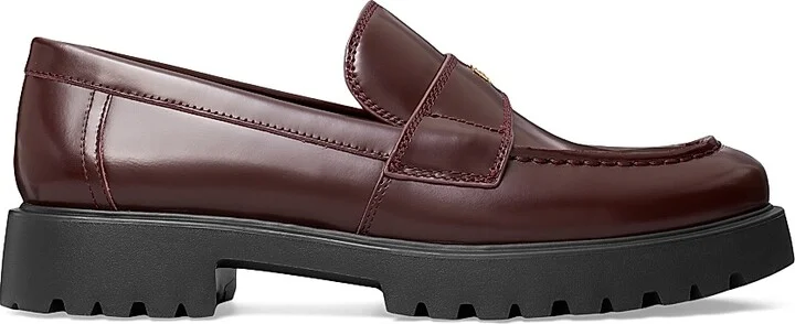 Women's Classic Leather Lug Loafers - Plum - Size 10