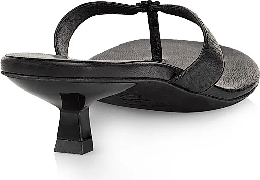 Women's Classic Logo 35MM Leather Kitten-Heel Sandals - Black - Size 11 - Image 3