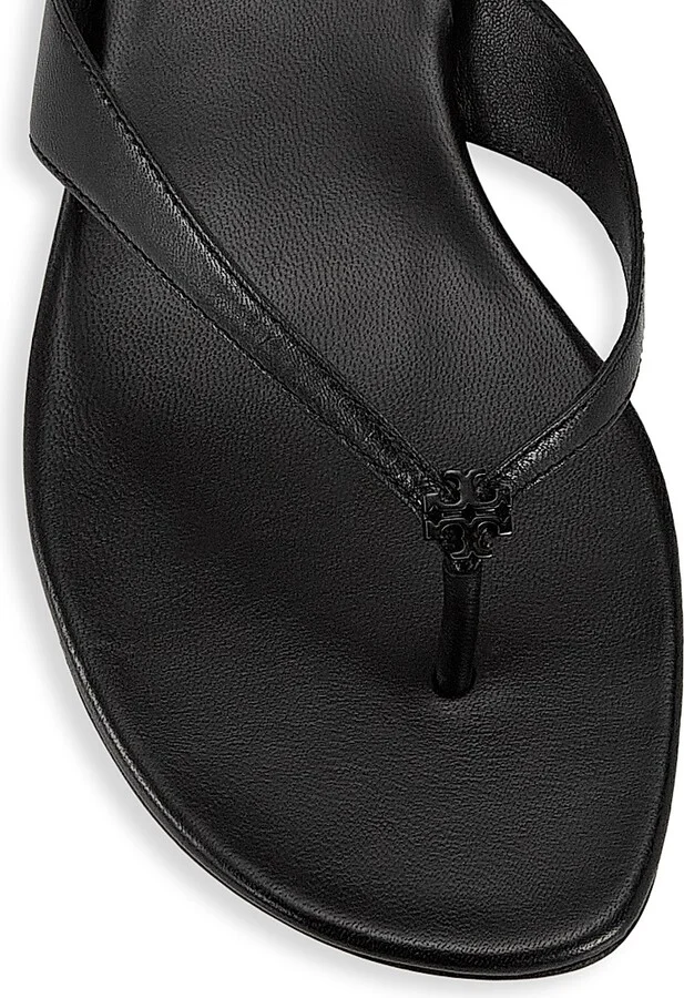 Women's Classic Logo 35MM Leather Kitten-Heel Sandals - Black - Size 11 - Image 4