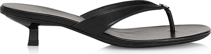 Women's Classic Logo 35MM Leather Kitten-Heel Sandals - Black - Size 11