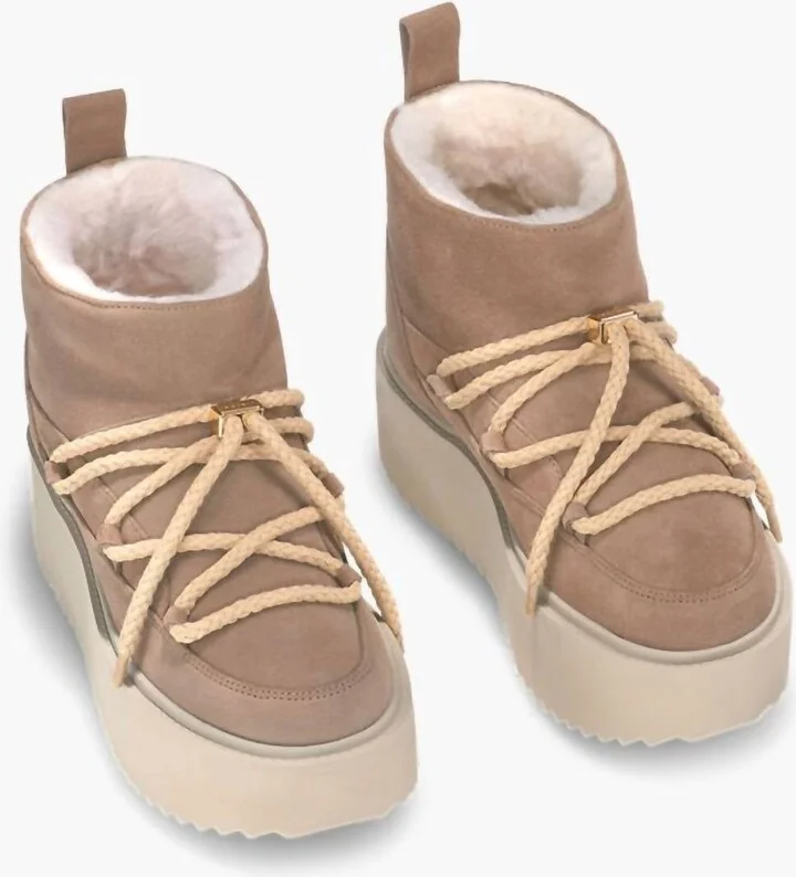 Women's Classic Low Platform Shoes In Beige