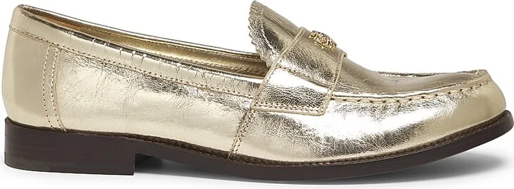 Women's Classic Metallic Leather Loafers - Spark Gold - Size 5