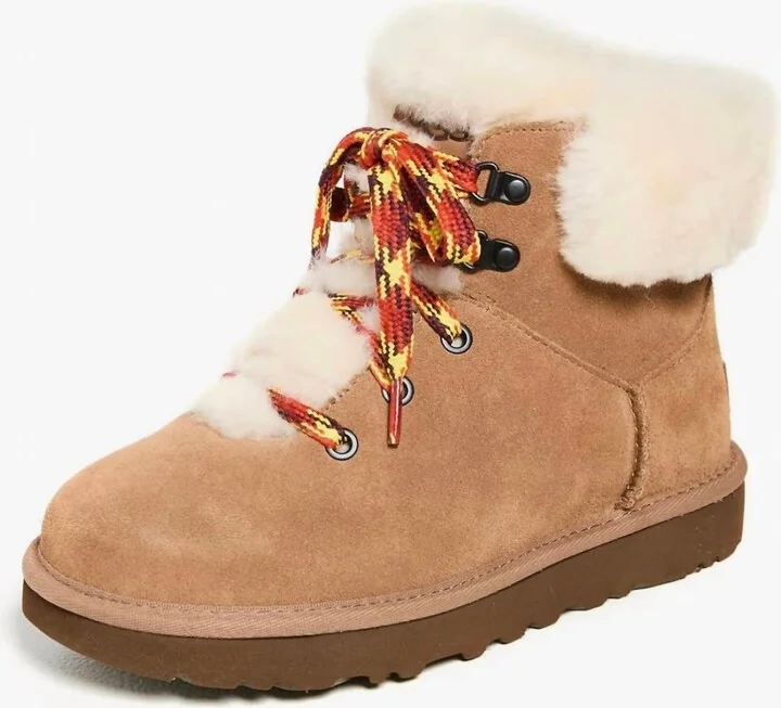 Women's, Classic Mini Alpine Lace Boot In Chestnut
