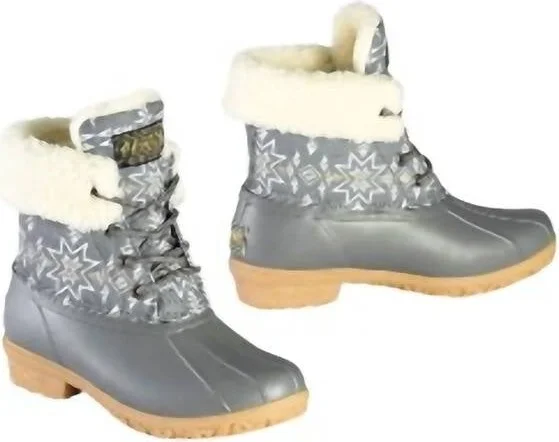 Women'S Classic Plains Star Duck Winter Boots In Gray