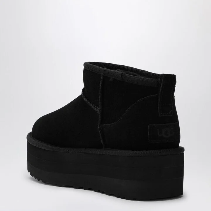 Women's Classic Ultra Mini Black Boot With Platform - Image 2