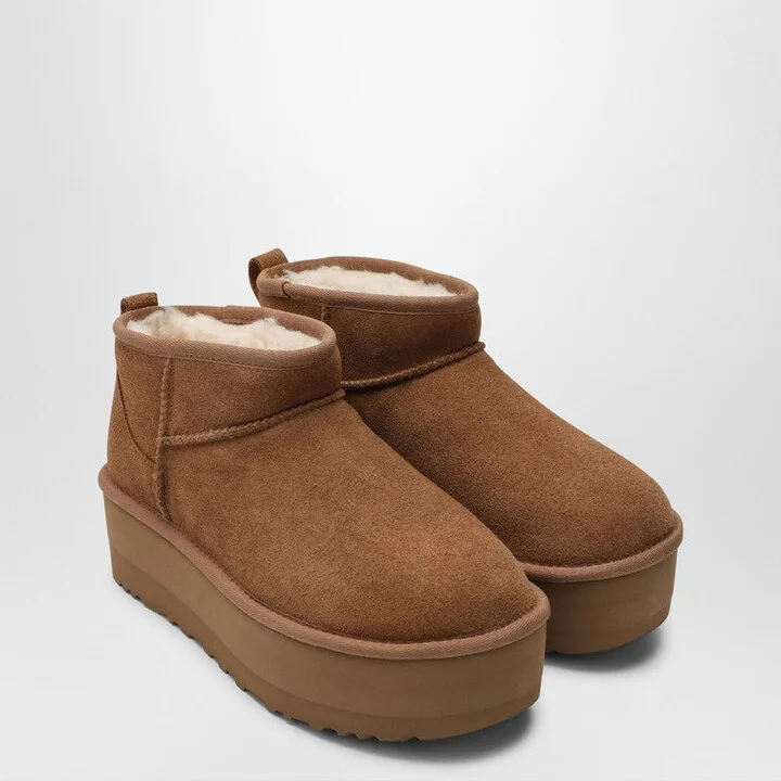 Women's Classic Ultra Mini Platform Ankle Boots In Chestnut