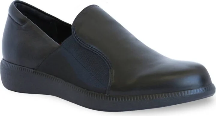 Women's Clay Wedge Sneaker In Black Tumbled Leather