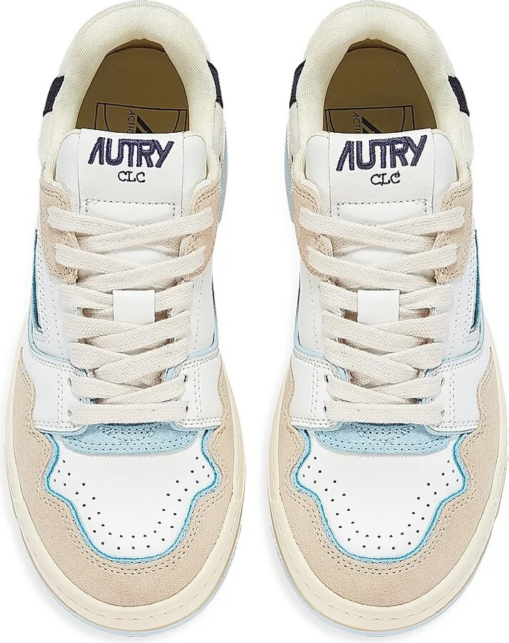 Women's CLC Leather & Mesh Low-Top Sneakers - White Blue Sand - Size 5 - Image 4