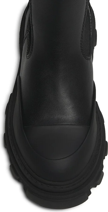 Women's Cleated Knee-High Chelsea Boots - Black - Size 6 - Image 4