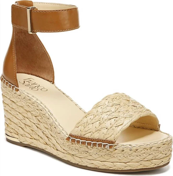 Women's Clemens Wedge Sandal In Raffia Natural