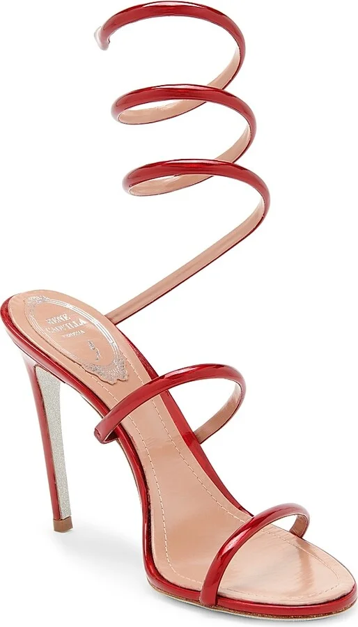 Women's Cleo 105MM Leather Sandals - Red - Size 6.5 - Image 2