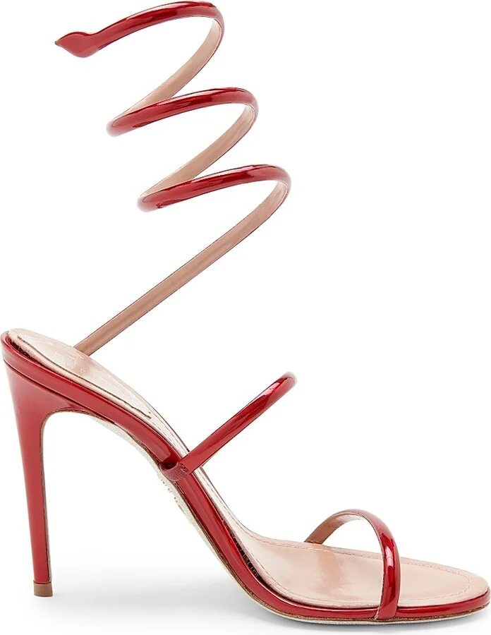 Women's Cleo 105MM Leather Sandals - Red - Size 6.5
