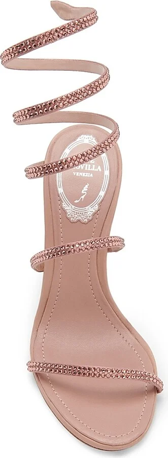 Women's Cleo 105MM Satin High-Heel Sandals - Blush - Size 6.5 - Image 4