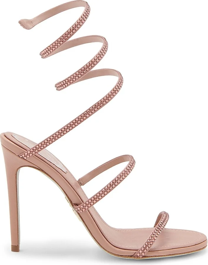 Women's Cleo 105MM Satin High-Heel Sandals - Blush - Size 6.5