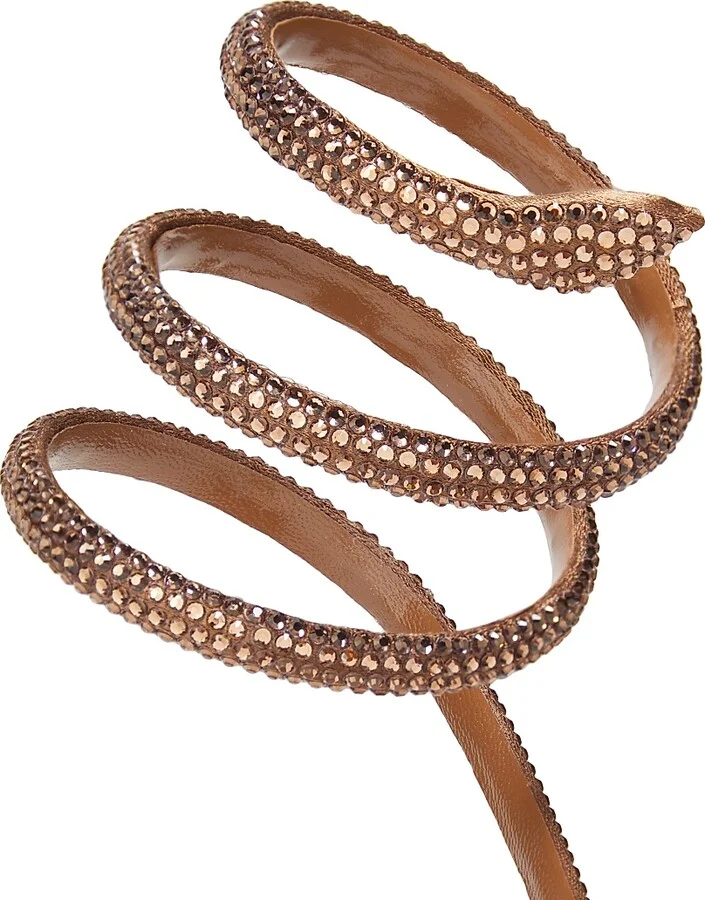 Women's Cleo 75MM Satin Sandals - Tabac - Size 5 - Image 5