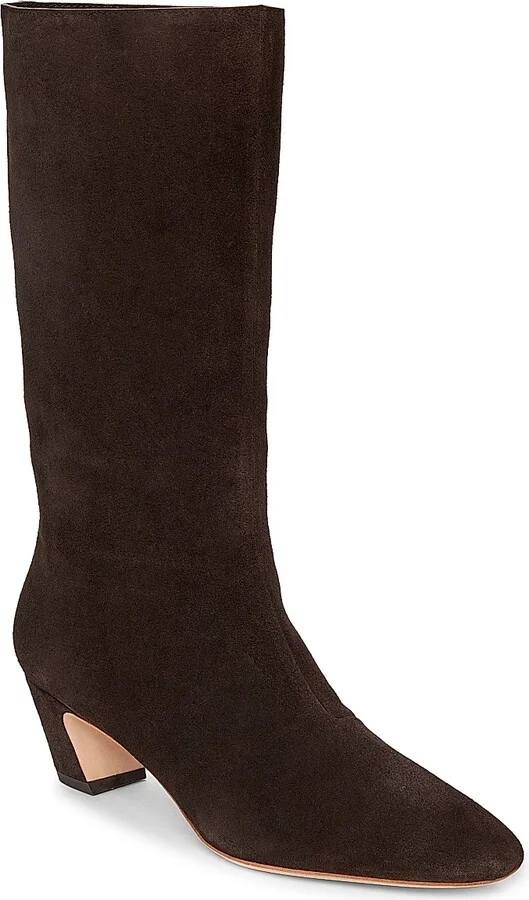 Women's Cleo Suede Curved-Heel Boots - Brown - Size 9.5 - Image 2