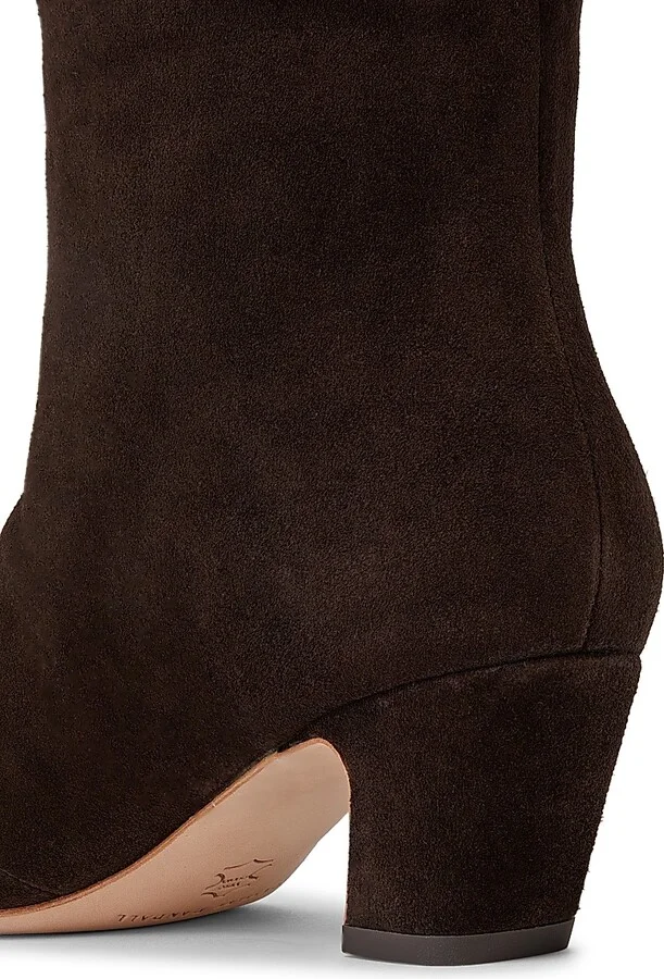 Women's Cleo Suede Curved-Heel Boots - Brown - Size 9.5 - Image 3
