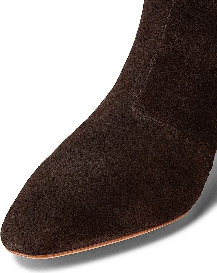 Women's Cleo Suede Curved-Heel Boots - Brown - Size 9.5 - Image 5