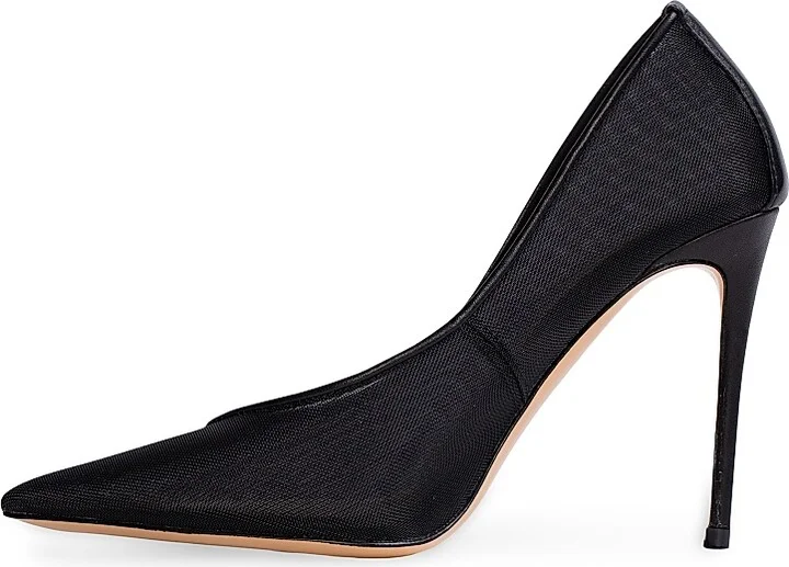 Women's Clio 100MM Mesh Pumps - Black Mesh - Size 5 - Image 5