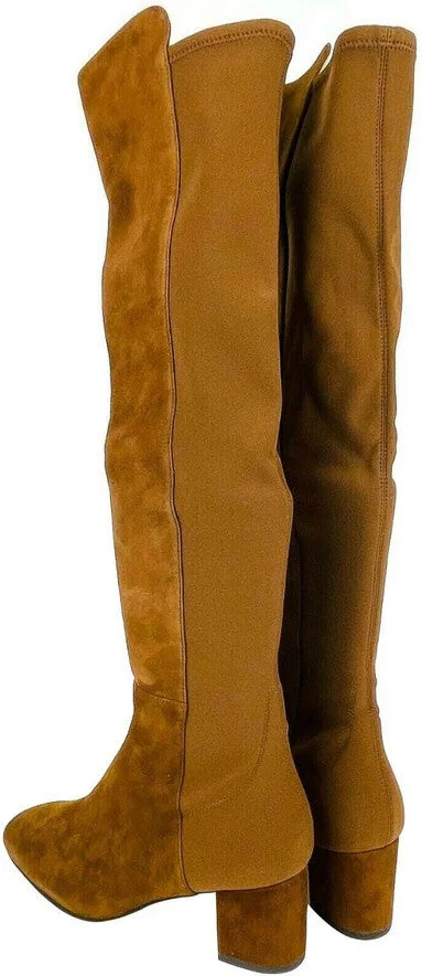 Women's Coffee Brown Suede Heel Knee High Boots (36 EU / 5.5 B US) - Image 2