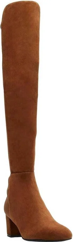 Women's Coffee Brown Suede Heel Knee High Boots (36 EU / 5.5 B US) - Image 5