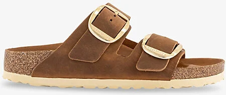 Womens Cognac Arizona Big Buckle Suede Sandals Eur 37 / 4 Uk Women