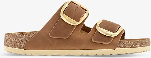 Womens Cognac Hex Arizona Big Buckle Leather Sandals Eur 36 / 3 Uk Women